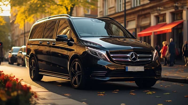 ein mercedes benz v-klasse steht auf der Straße